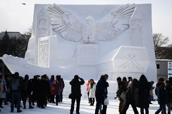 日本札幌冰雪节上的巨型雪雕 - 俄罗斯卫星通讯社