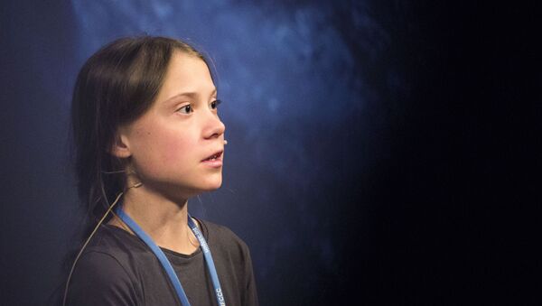 Шведская активистка Грета Тунберг на пресс-конференции перед климатическим протестом Марш за климат в Мадриде - 俄羅斯衛星通訊社