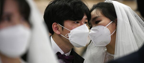 Массовая свадьба в Южной Корее - 俄罗斯卫星通讯社