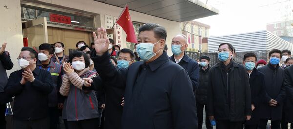  Chinese President Xi Jinping wearing a protective face mask - 俄羅斯衛星通訊社