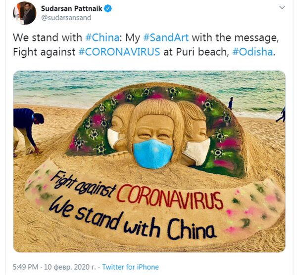 華媒：印度藝術家創作抗疫雕塑，世衛組織總幹事推特點贊 - 俄羅斯衛星通訊社