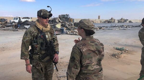 美国军人在伊拉克安巴尔省艾因阿萨德美国基地  (资料图片) - 俄罗斯卫星通讯社
