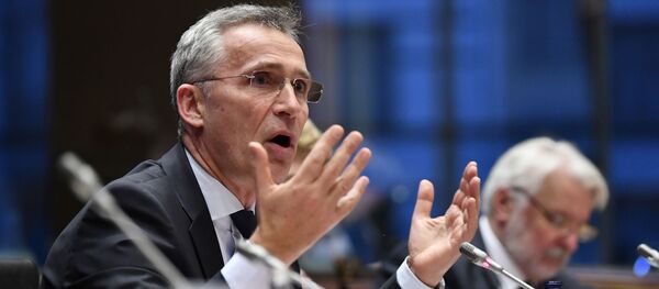 Генсек НАТО Йенс Столтенберг во время выступления перед комитетом Европейского парламента по иностранным делам и подкомитетом по вопросам безопасности и обороны в Брюсселе - 俄罗斯卫星通讯社