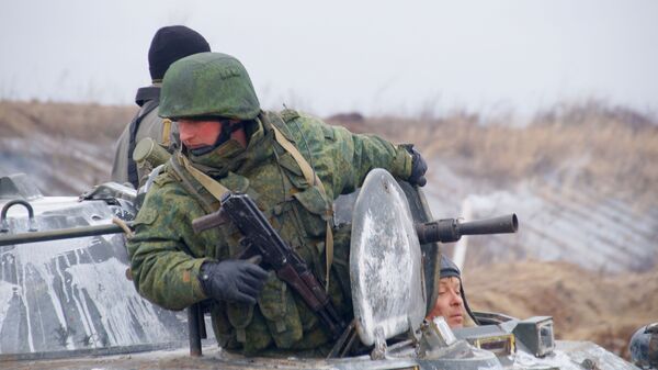 Военнослужащие ЛНР на линии разграничения в Луганской области - 俄罗斯卫星通讯社
