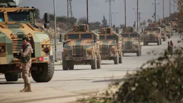 Турецкий военный конвой в провинции Идлиб, Сирия - 俄羅斯衛星通訊社