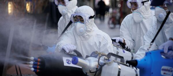 Дезинфекция улиц в Южной Корее - 俄羅斯衛星通訊社