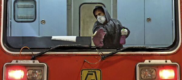 Дезинфекция поезда в Тегеране - 俄羅斯衛星通訊社