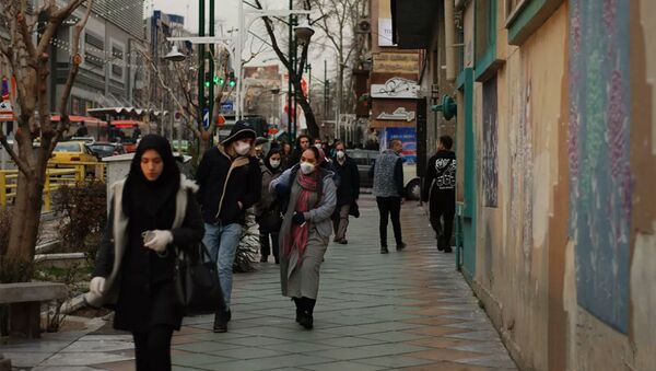Люди в медицинских масках в Иране - 俄羅斯衛星通訊社
