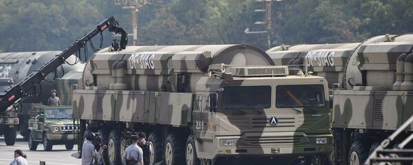 Military vehicles carrying DF-31AG intercontinental ballistic missiles participate in a military parade at Tiananmen Square in Beijing on October 1, 2019, to mark the 70th anniversary of the founding of the People’s Republic of China. Military vehicles carrying DF-31AG intercontinental ballistic missiles participate in a military parade at Tiananmen Square in Beijing on October 1, 2019, to mark the 70th anniversary of the founding of the People’s Republic of China. - 俄罗斯卫星通讯社