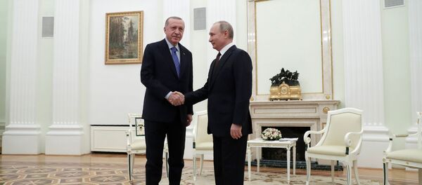 Эрдоган и Путин во время встречи в Москве Эрдоган и Путин во время встречи в Москве - 俄罗斯卫星通讯社