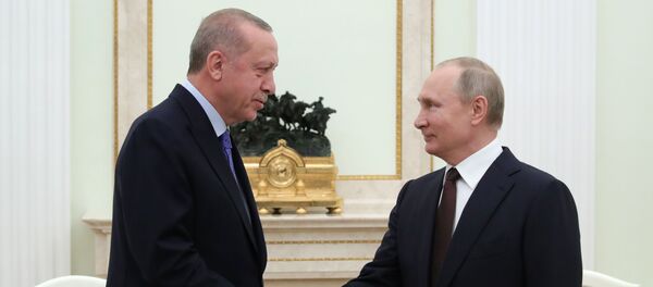 5 марта 2020. Президент РФ Владимир Путин и президент Турции Реджеп Тайип Эрдоган во время встречи. - 俄羅斯衛星通訊社