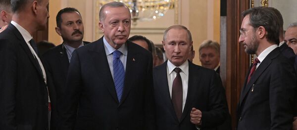 Президент РФ Владимир Путин и президент Турции Реджеп Тайип Эрдоган Президент РФ Владимир Путин и президент Турции Реджеп Тайип Эрдоган - 俄罗斯卫星通讯社