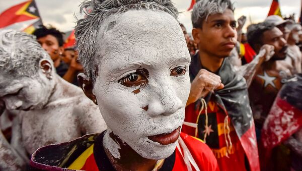 Участники митинга во время предвыборной кампании в Восточном Тиморе - 俄羅斯衛星通訊社