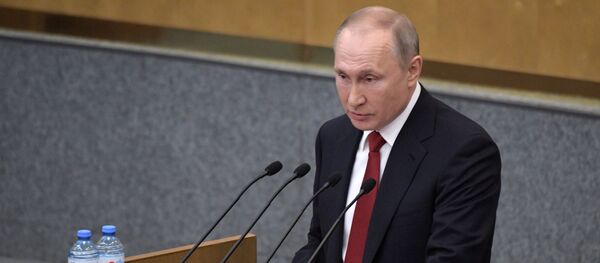 10 марта 2020. Президент РФ Владимир Путин выступает на пленарном заседании Государственной Думы РФ.  - 俄罗斯卫星通讯社