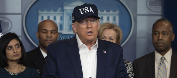 Дональд Трамп выступает на пресс-брифинге о ситуации с коронавирусом, Вашингтон - 俄罗斯卫星通讯社