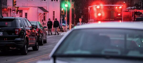 Полиция на месте стрельбы в Милуоки, штат Висконсин. 26 февраля 2020 - 俄罗斯卫星通讯社