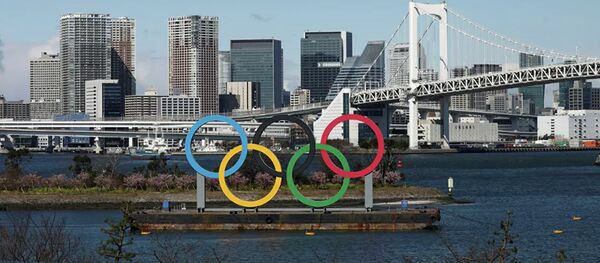 Олимпийские кольца в Токио Олимпийские кольца в Токио - 俄罗斯卫星通讯社