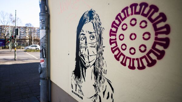 Граффити на тему коронавируса в Берлине - 俄羅斯衛星通訊社