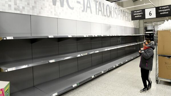 Пустые полки в супермаркете в Хельсинки. Финляндия. - 俄罗斯卫星通讯社