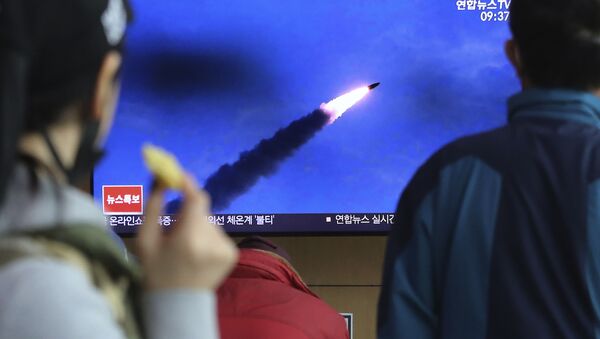 Репортаж южнокорейского телевидения с кадрами запуска ракет в Северной Коре - 俄羅斯衛星通訊社