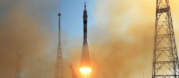 Запуск ракеты-носителя Союз-2.1а со стартовой площадки космодрома Байконур - 俄罗斯卫星通讯社