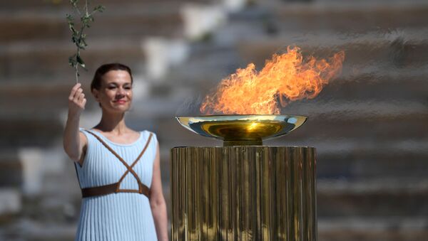 Церемония передачи Японии огня летних Олимпийских игр, Афины - 俄罗斯卫星通讯社