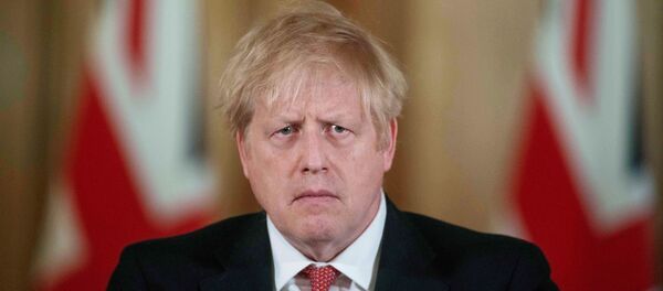 Премьер-министр Великобритании Борис Джонсон на пресс-конференции в Лондоне, Великобритания Премьер-министр Великобритании Борис Джонсон на пресс-конференции в Лондоне, Великобритания - 俄羅斯衛星通訊社