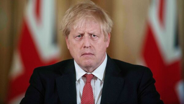 Премьер-министр Великобритании Борис Джонсон на пресс-конференции в Лондоне, Великобритания - 俄罗斯卫星通讯社
