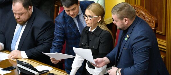 Лидер партии Батькивщина Юлия Тимошенко в раде Украины - 俄罗斯卫星通讯社
