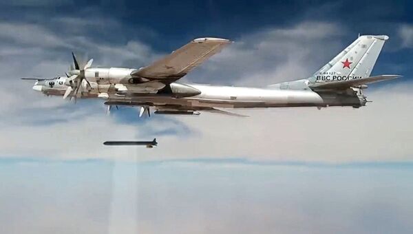 圖-95MS戰略轟炸機用X-101巡航導彈對恐怖分子在敘設施實施打擊 - 俄羅斯衛星通訊社