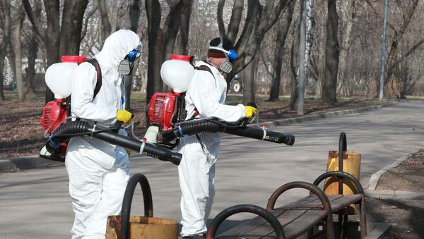 加里寧格勒使用中國產的殺菌劑為街道消毒 - 俄羅斯衛星通訊社