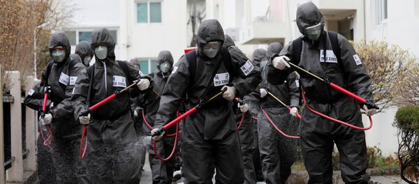 Дезинфекция улиц в Южной Корее - 俄羅斯衛星通訊社