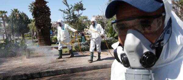 Дезинфекция улиц в Марокко. - 俄罗斯卫星通讯社