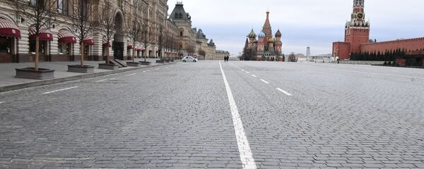 莫斯科红场，因全面居家自我隔离而变得空空荡荡 - 俄罗斯卫星通讯社