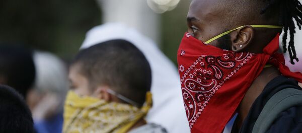 Демонстранты во время акции протеста в Шарлотт, Северная Каролина. Архивное фото - 俄罗斯卫星通讯社