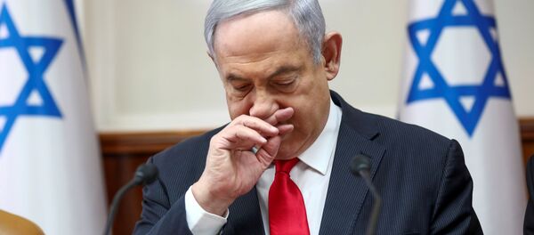 Премьер-министр Израиля Биньямин Нетаньяху на еженедельном заседании кабинета министров в Иерусалиме, Израиль - 俄羅斯衛星通訊社