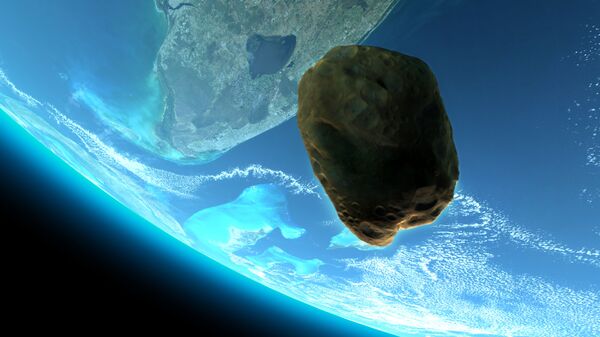 Астероид на фоне Земли - 俄罗斯卫星通讯社