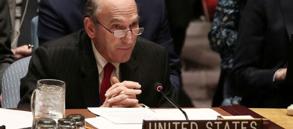 Американский дипломат Эллиот Абрамс докладывает о ситуации в Венесуэле во время заседания Совета безопасности ООН в Нью-Йорке - 俄罗斯卫星通讯社