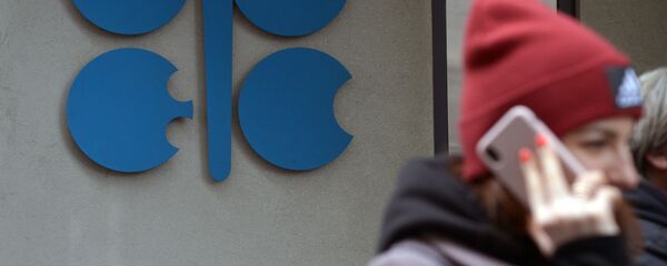  Логотип ОПЕК на здании, где расположена штаб-квартира Организации стран - экспортеров нефти - 俄罗斯卫星通讯社