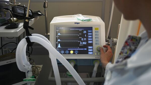 Аппарат для искусственной вентиляции легких в больнице РЖД-Медицина имени Н. А. Семашко в Москве - 俄羅斯衛星通訊社