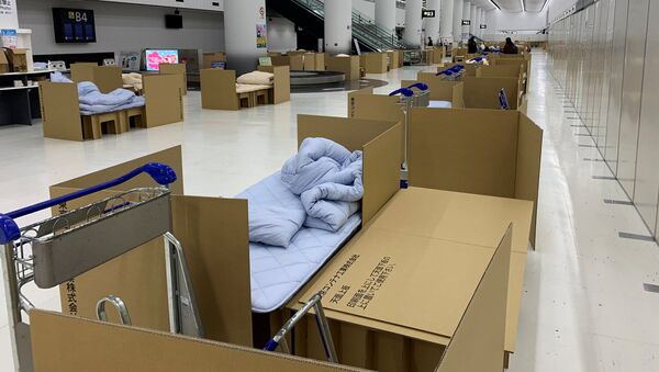 Спальные места для пассажиров в аэропорту в Японии - 俄羅斯衛星通訊社