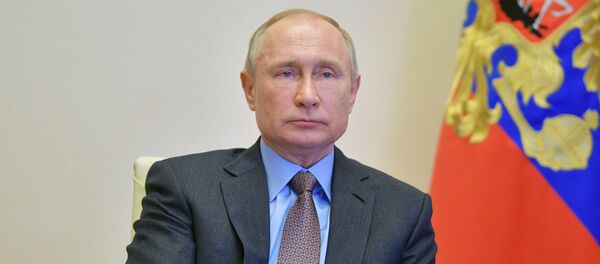 17 апреля 2020. Президент РФ Владимир Путин проводит в режиме видеоконференции совещание о ходе строительства и перепрофилирования медицинских учреждений в регионах РФ - 俄罗斯卫星通讯社