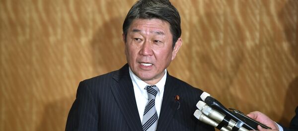 Министр иностранных дел Японии Тосимицу Мотэги  - 俄羅斯衛星通訊社