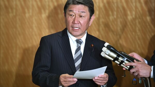 Министр иностранных дел Японии Тосимицу Мотэги  - 俄罗斯卫星通讯社