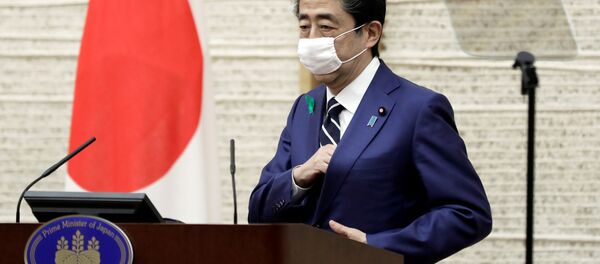 Премьер-министр Японии Синдзо Абэ на пресс-конференции - 俄羅斯衛星通訊社