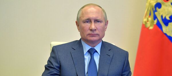 20 апреля 2020. Президент РФ Владимир Путин проводит совещание по вопросу санитарно-эпидемиологической обстановки. - 俄羅斯衛星通訊社