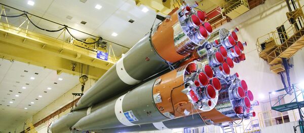 Сборка ракеты космического назначения (РКН) Союз-2.1а  - 俄羅斯衛星通訊社