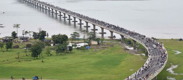 The 9.15-kilometre-long bridge to connect Assam state with Arunachal Pradesh is the longest bridge in India. - 俄罗斯卫星通讯社