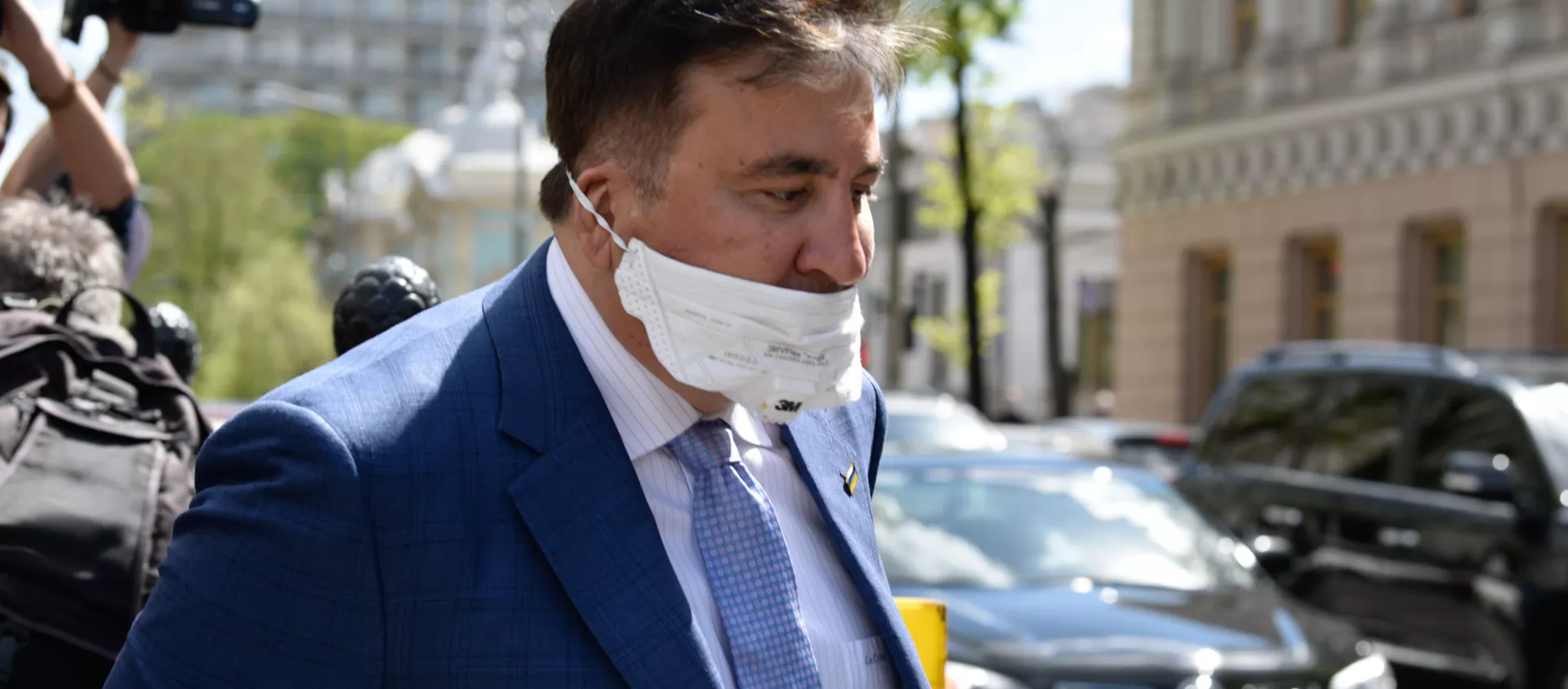 Бывший президент Грузии и экс-губернатор Одесской области Михаил Саакашвили во время встречи с журналистами  - 俄羅斯衛星通訊社, 1920, 02.10.2020
