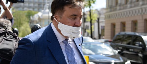 Бывший президент Грузии и экс-губернатор Одесской области Михаил Саакашвили во время встречи с журналистами  - 俄羅斯衛星通訊社